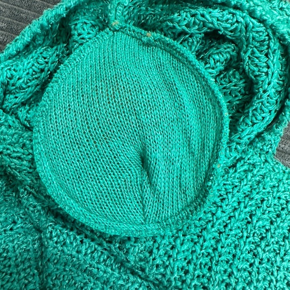 Vintage Liz Claiborne Silk Blend Green Knit Sweater w/ Arm Pads S - Picture 2 of 4